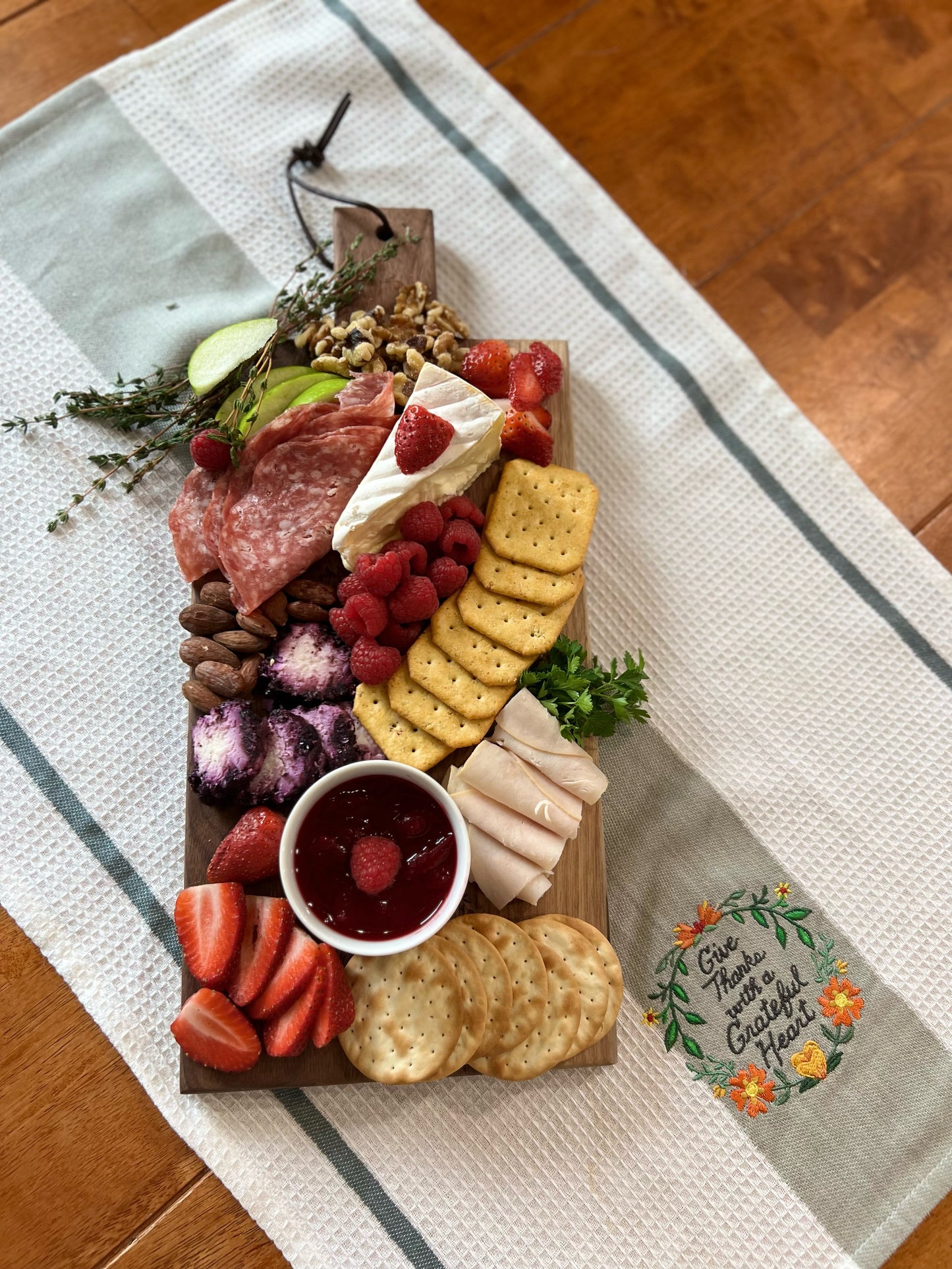 Walnut Charcuterie Board with Recipe Ideas for Spring